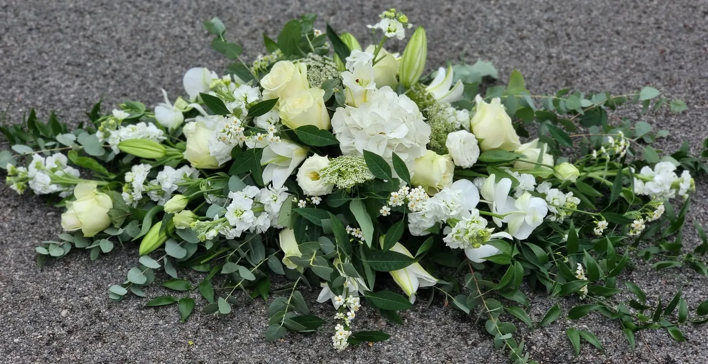 Dessus de cercueil blanc et vert